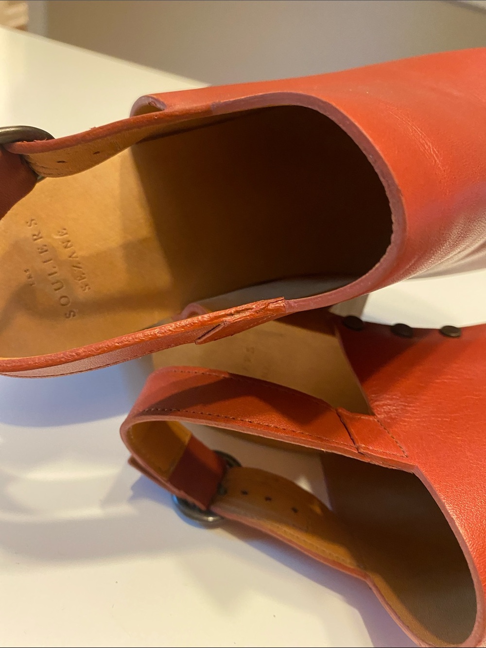 NEW Sezane Dakota High Clogs Terracotta Leather Size 39 (US 8) - Picture 8 of 9